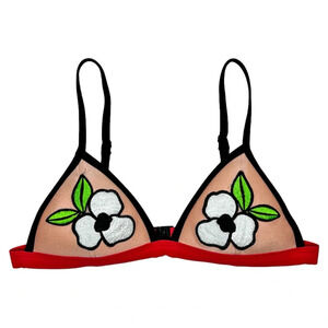 Triangl Floral Neoprene Bikini Top